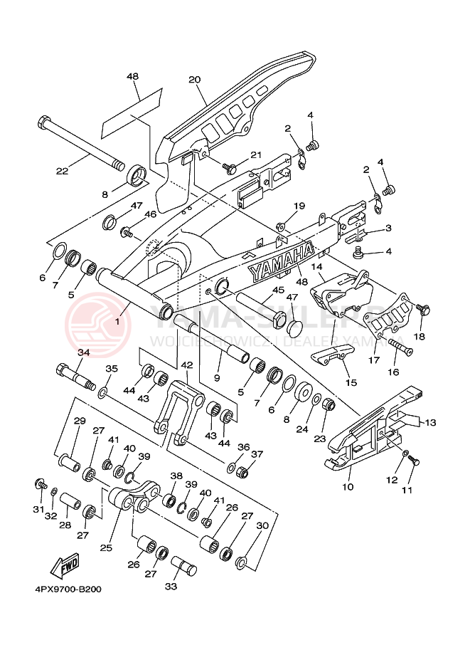Schemat "wahacz" do Yamaha TT250R TT250RS
