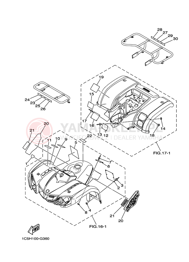 Schemat "naklejki" do Yamaha GRIZZLY 125