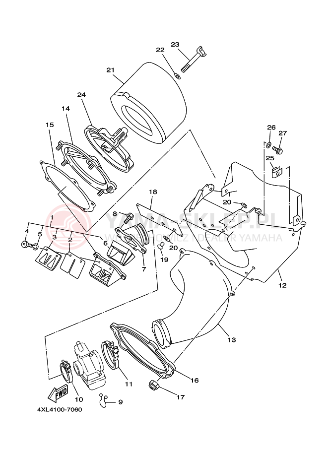 Schemat "Wtrysk paliwa" do Yamaha WR250Z