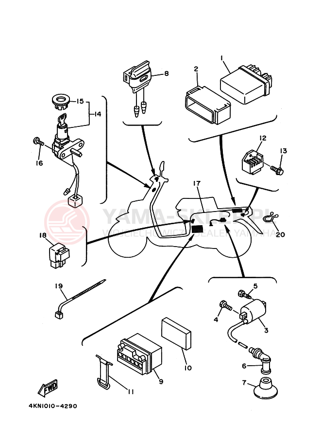 Schemat "układ elektryczny" do Yamaha BA50 GEAR