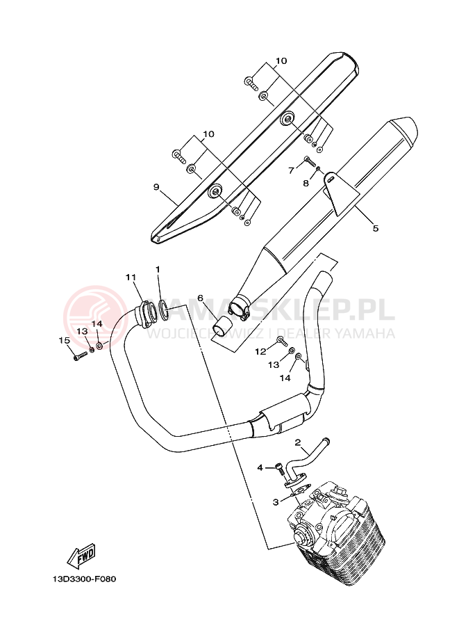 Schemat "Wydech końcowy" do Yamaha XT125X