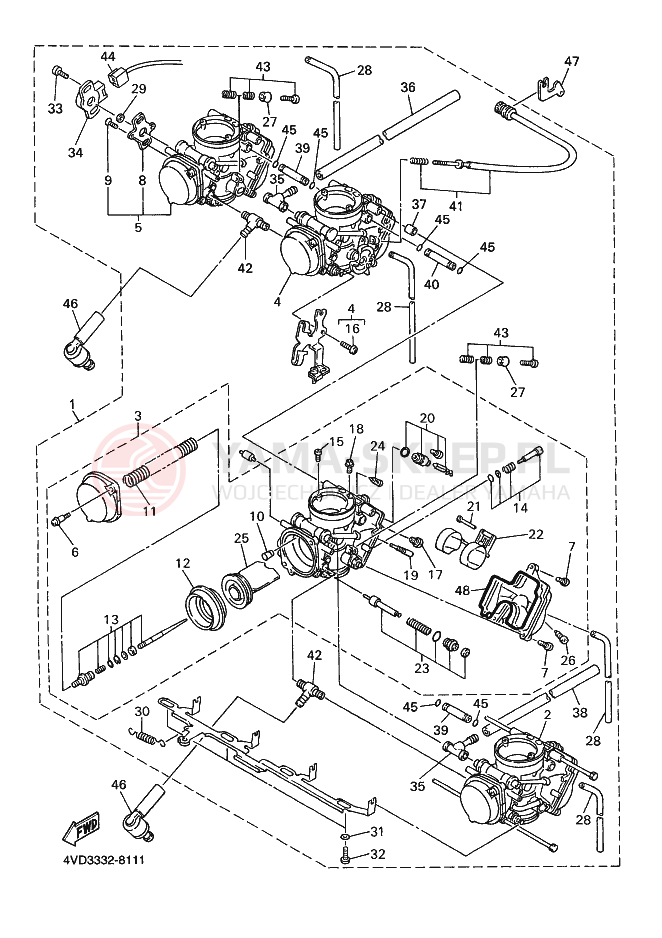 Schemat "Gaźnik" do Yamaha YZF1000R THUNDERACE