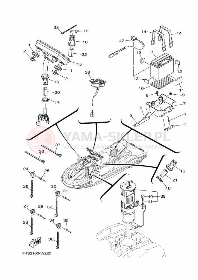 Schemat "układ elektryczny" do Yamaha VX1800B