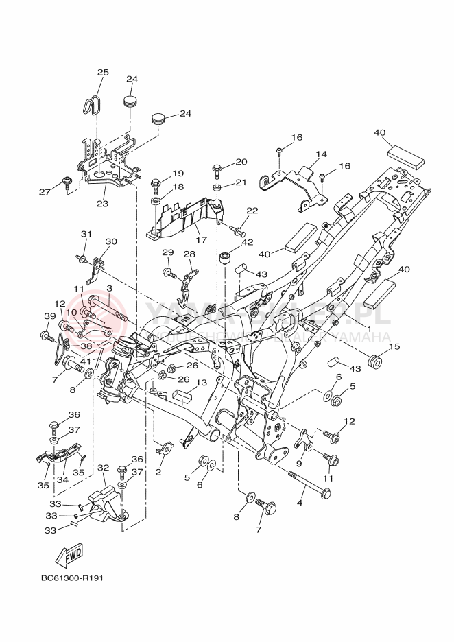 Schemat "rama" do Yamaha TRACER 700