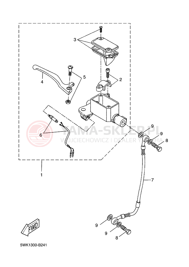 Schemat "Pompa hamulcowa przednia" do Yamaha BWS NEXT GENERATION
