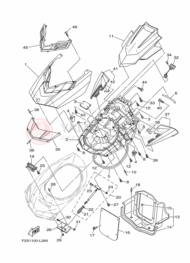 Schemat "ENGINE HATCH" do Yamaha FX CRUISER SVHO