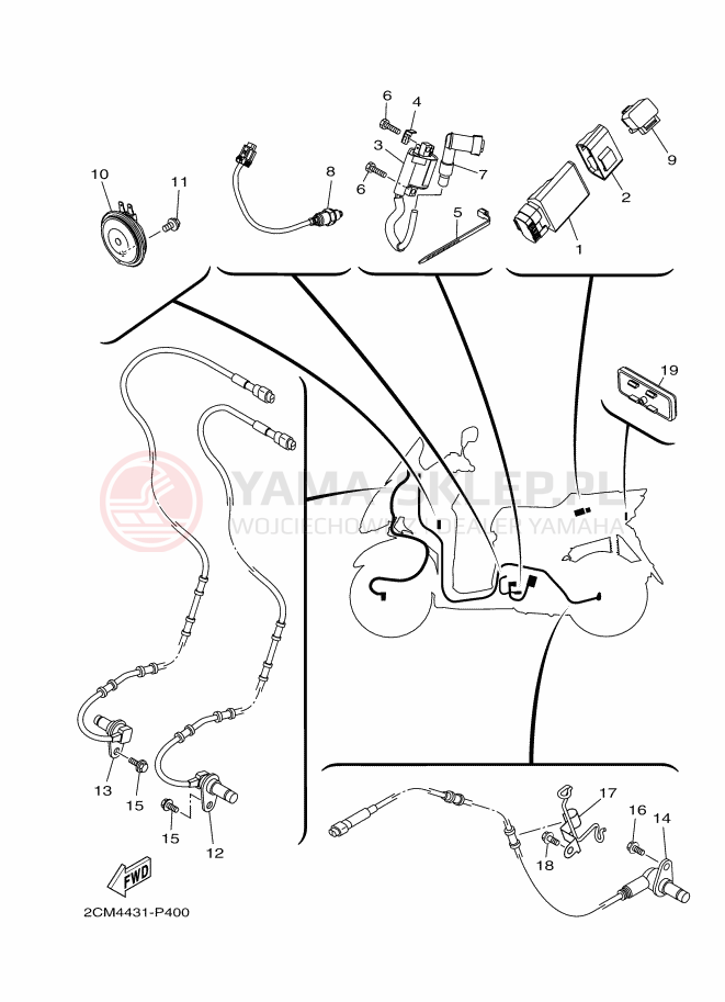 Schemat "układ elektryczny" do Yamaha TRICITY 125