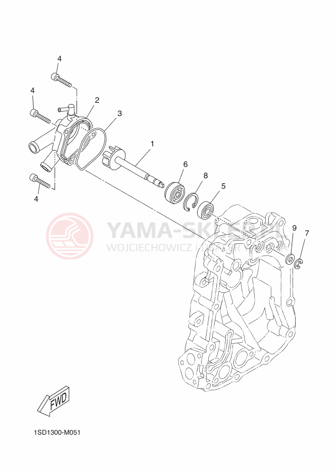 Schemat "Pompa wody" do Yamaha XMAX 400 ABS