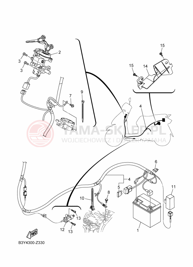Schemat "układ elektryczny" do Yamaha D'ELIGHT