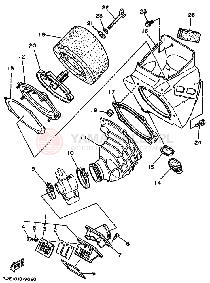 Schemat "Wtrysk paliwa" do Yamaha YZ250WR WIDE RATIO YZ250