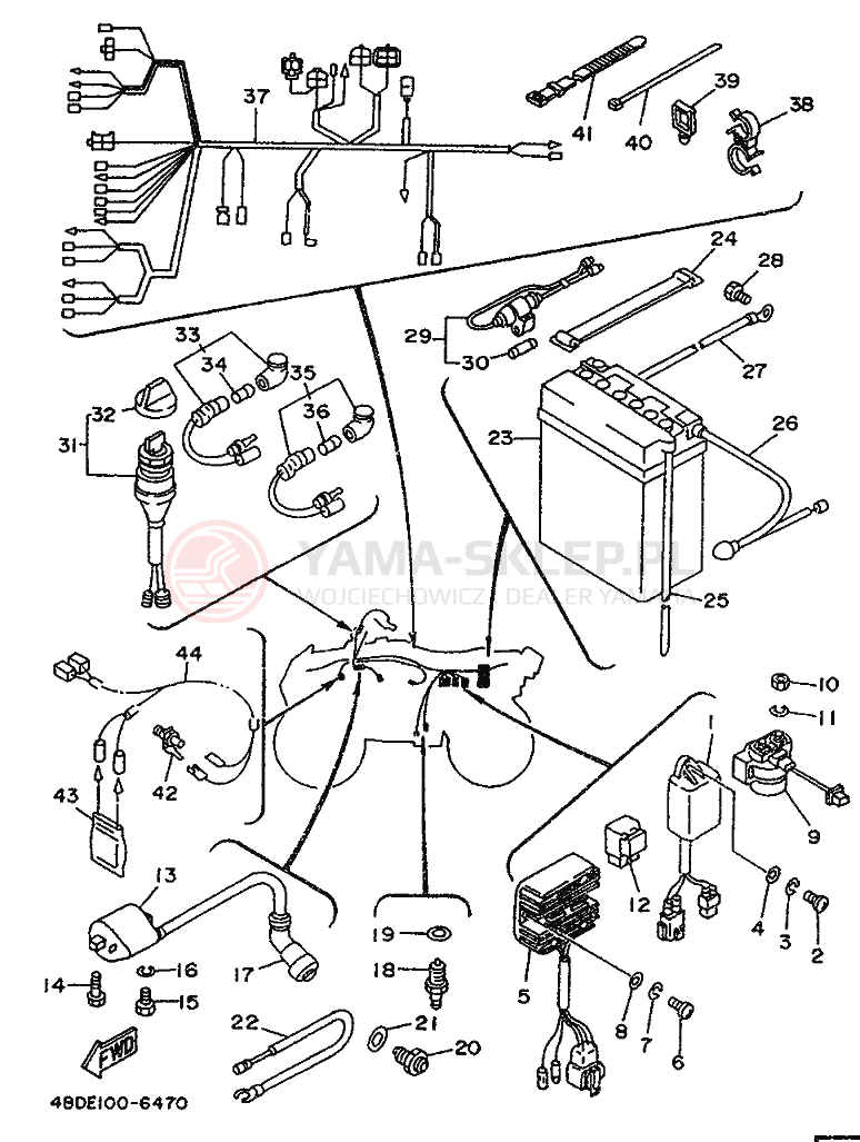 Schemat "układ elektryczny" do Yamaha TIMBERWOLF