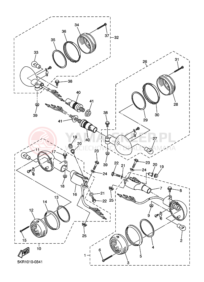 Schemat "kierunkowskazy" do Yamaha XVS250 DRAGSTAR