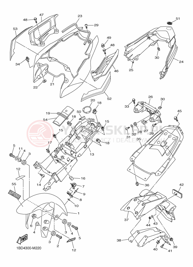 Schemat "błotnik" do Yamaha FZ8-S ABS