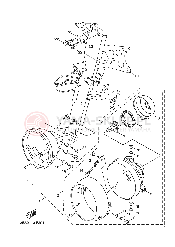 Schemat "Lampa przód" do Yamaha BOOSTER X