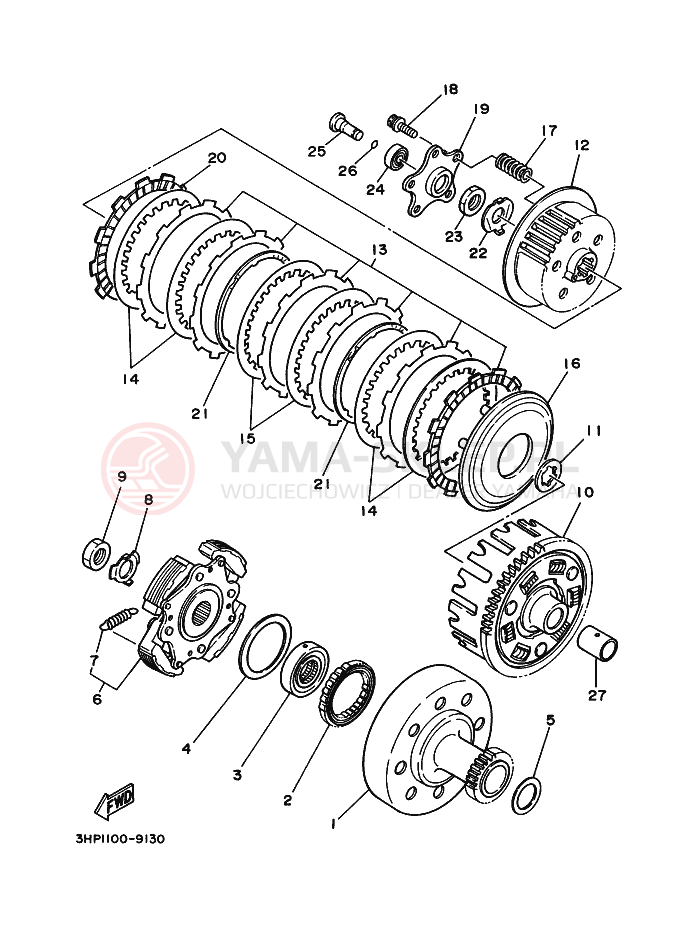 Schemat "sprzęgło" do Yamaha YFM350ER