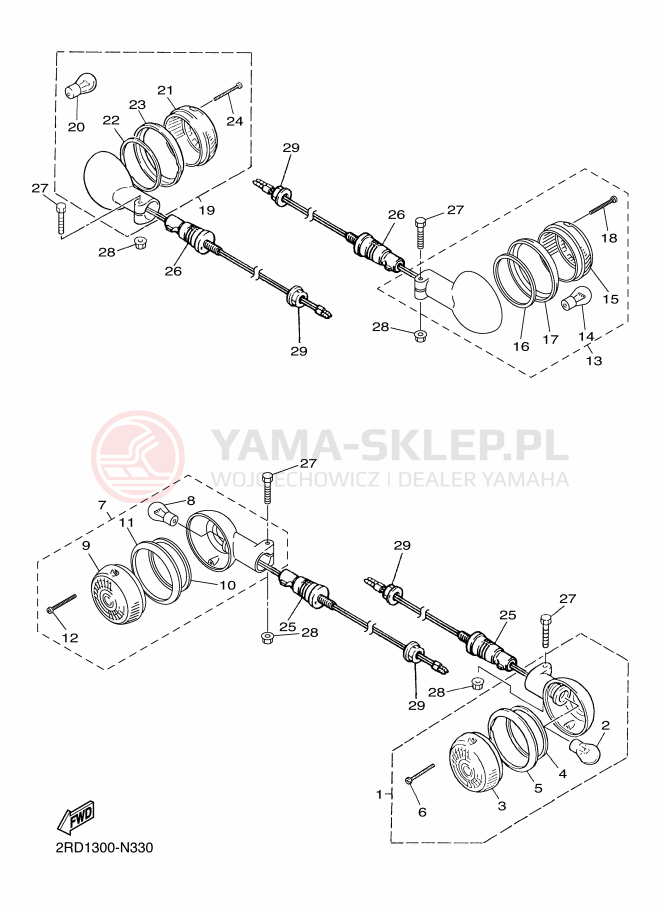 Schemat "kierunkowskazy" do Yamaha SR400