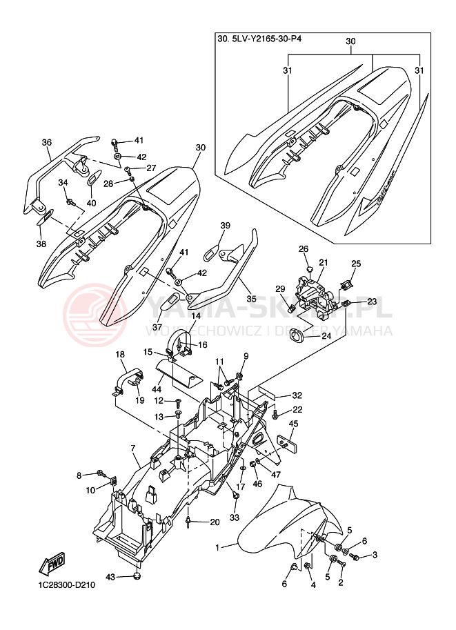 Schemat "błotnik" do Yamaha FZS1000S FAZER