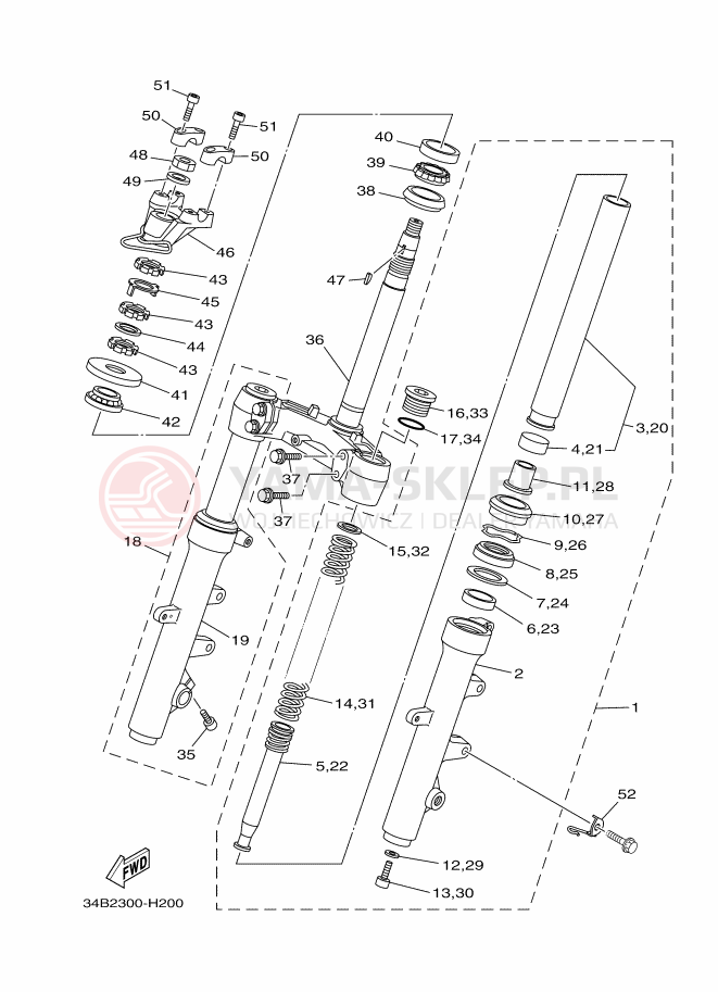 Schemat "Półki zawieszenia" do Yamaha YP400