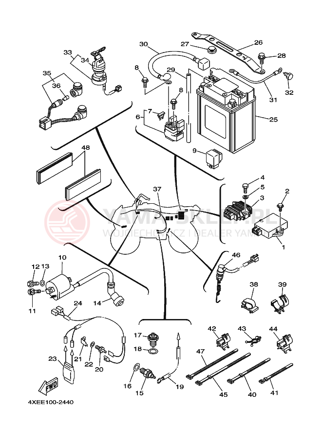 Schemat "układ elektryczny" do Yamaha BEAR TRACKER