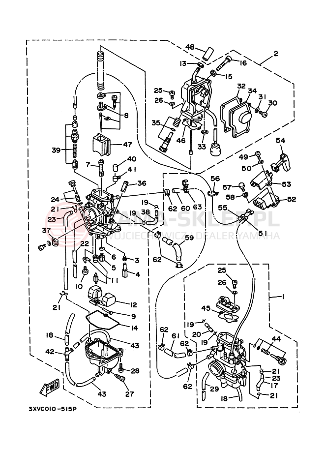 Schemat "Gaźnik" do Yamaha TZR250SPR
