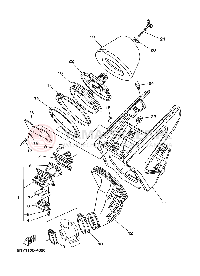 Schemat "Wtrysk paliwa" do Yamaha YZ125
