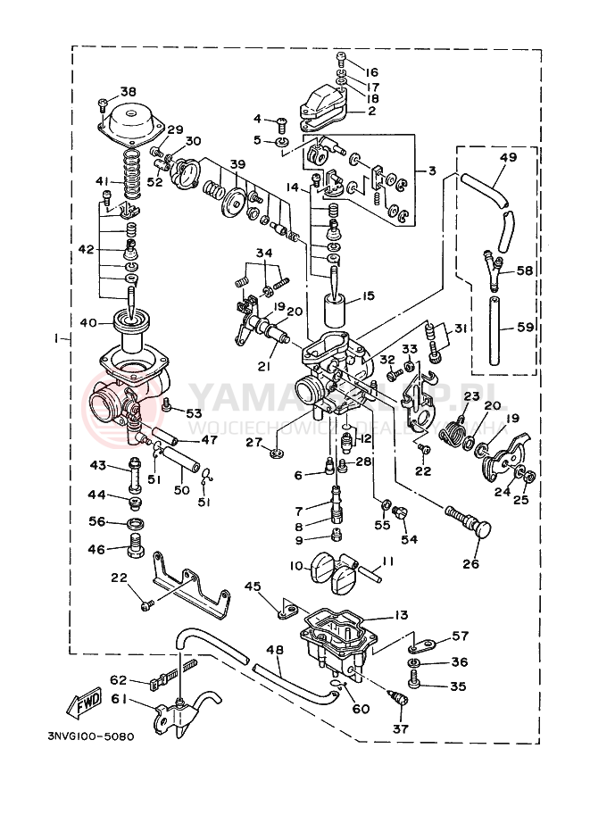 Schemat "Gaźnik" do Yamaha XT350