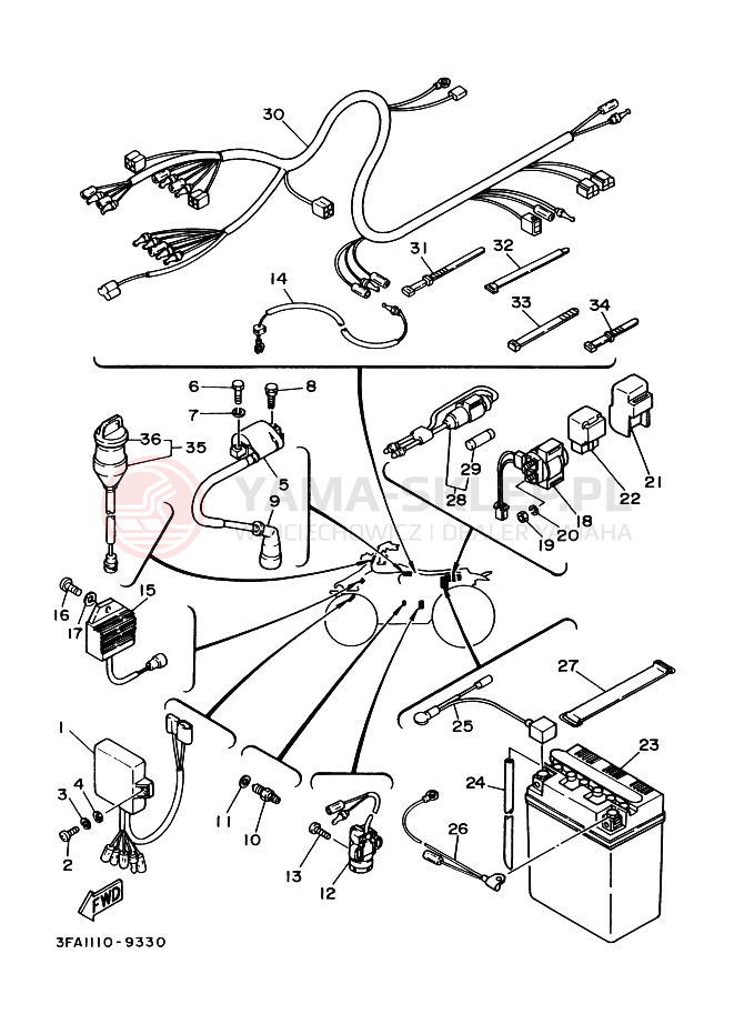 Schemat "układ elektryczny" do Yamaha BREEZE
