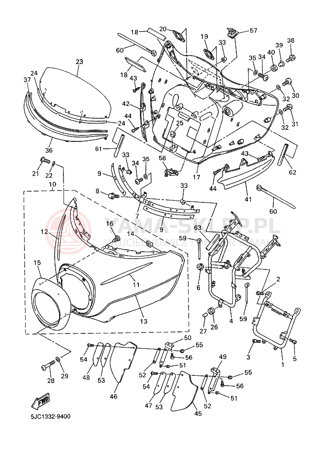Schemat "elementy nadwozia" do Yamaha XVZ13TF ROYALSTAR VENTURE