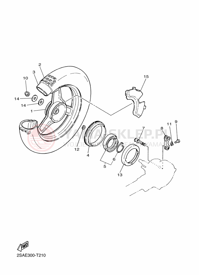Schemat "Koło tył" do Yamaha PW50