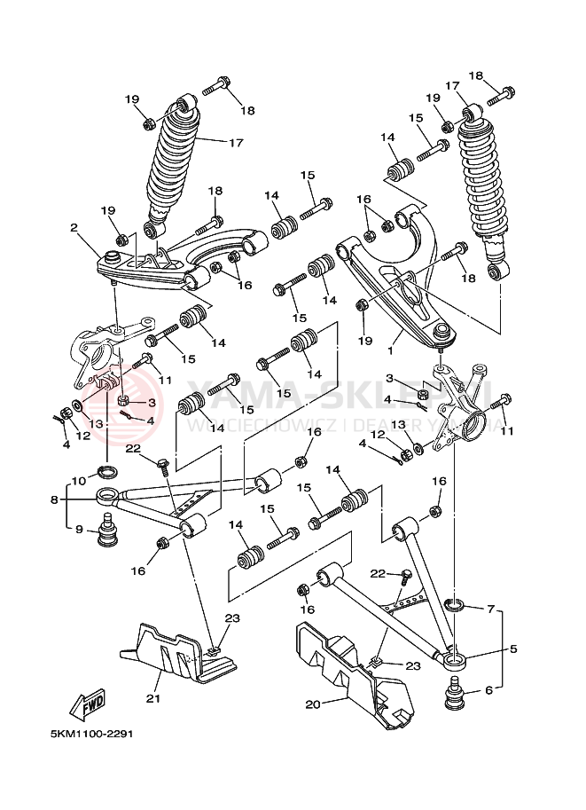 Schemat "Koło przód" do Yamaha GRIZZLY