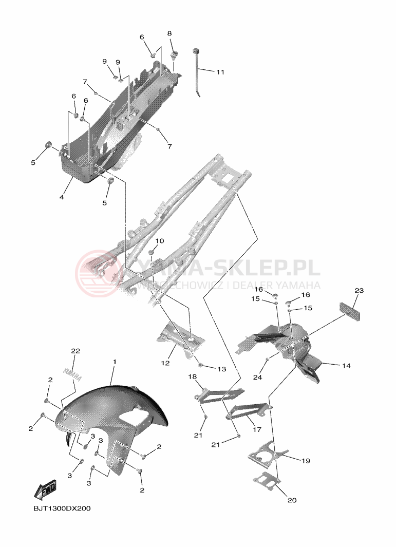Schemat "błotnik" do Yamaha R7