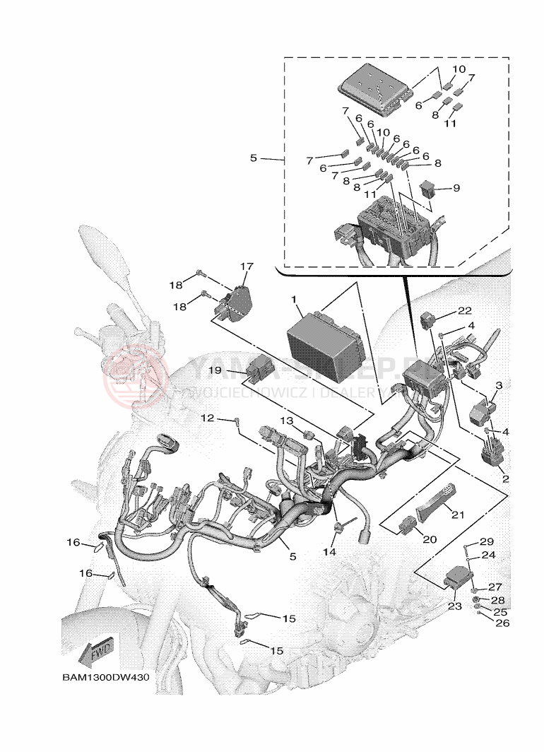 Schemat "układ elektryczny" do Yamaha MT-09 SP