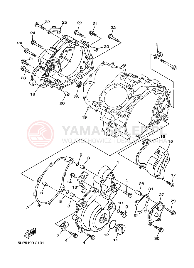 Schemat "Pokrywa silnika" do Yamaha YFM660RLER