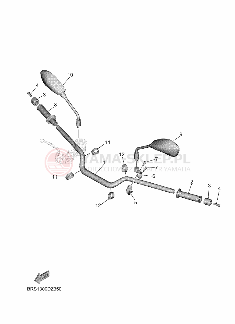 Schemat "Kierownica i osprzęt" do Yamaha MT-09 Y-AMT 35KW
