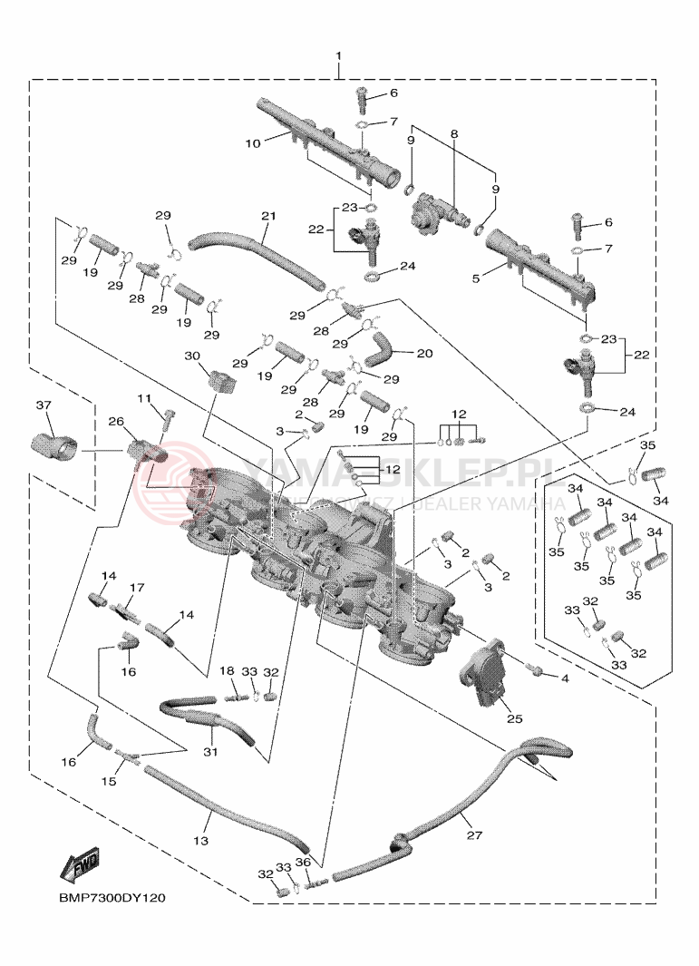 Schemat "Wtrysk paliwa" do Yamaha YZF-R1
