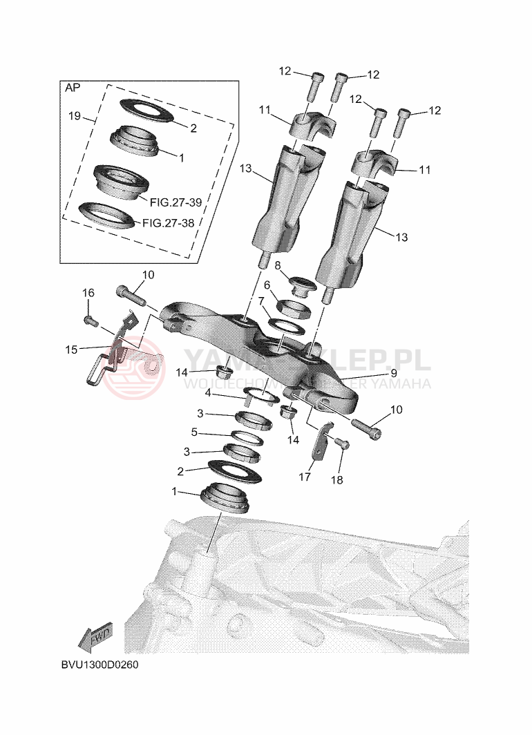 Schemat "Półki zawieszenia" do Yamaha TRACER 9GT