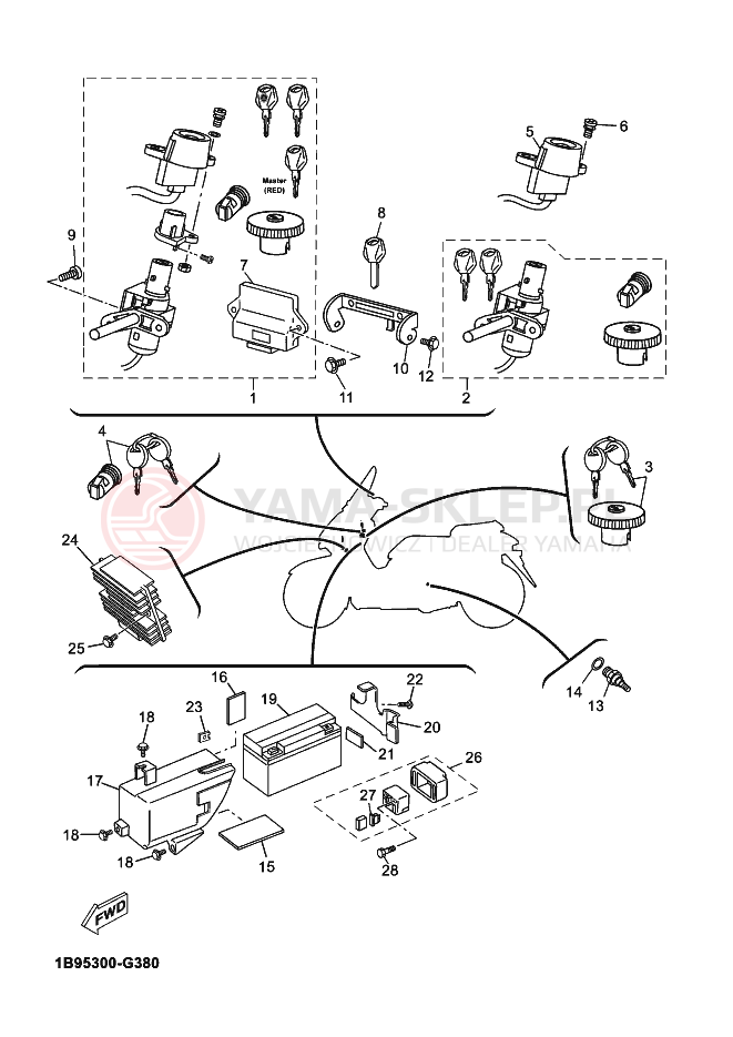 Schemat "układ elektryczny" do Yamaha X-MAX 125
