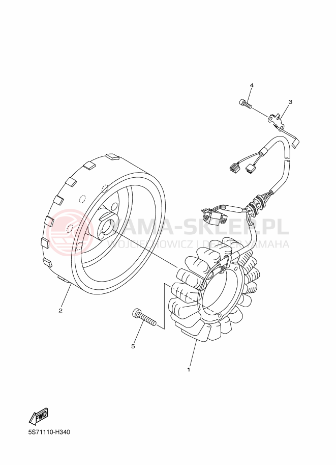 Schemat "prądnica" do Yamaha XVS950 ABS