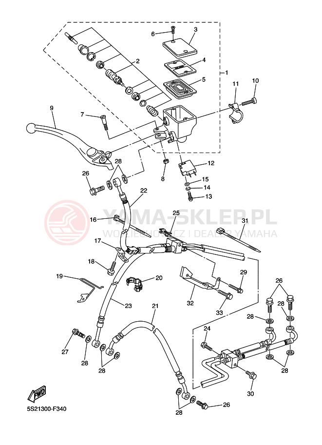 Schemat "Pompa hamulcowa przednia" do Yamaha FZ6