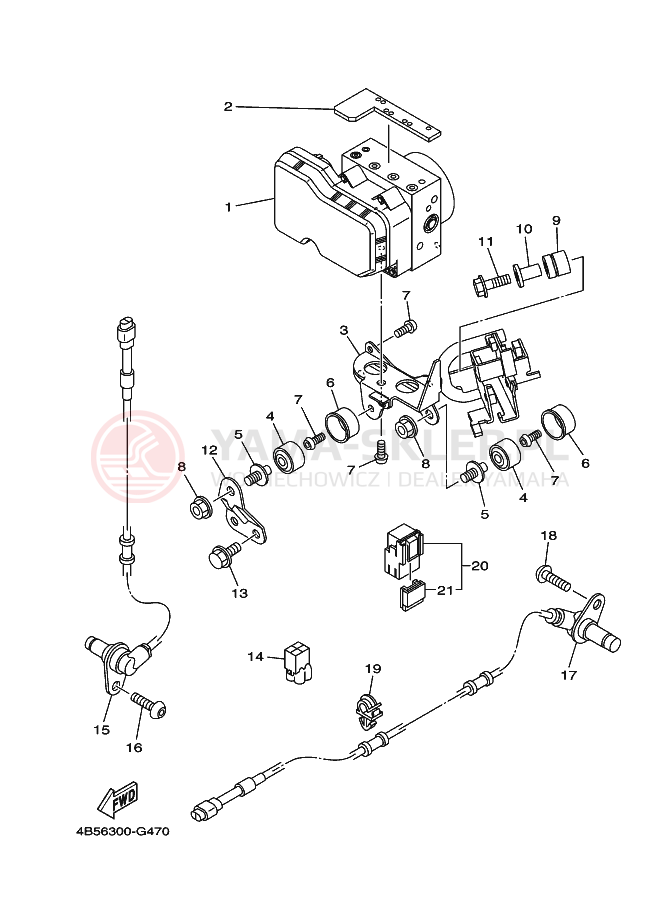 Schemat "układ elektryczny" do Yamaha TMAX