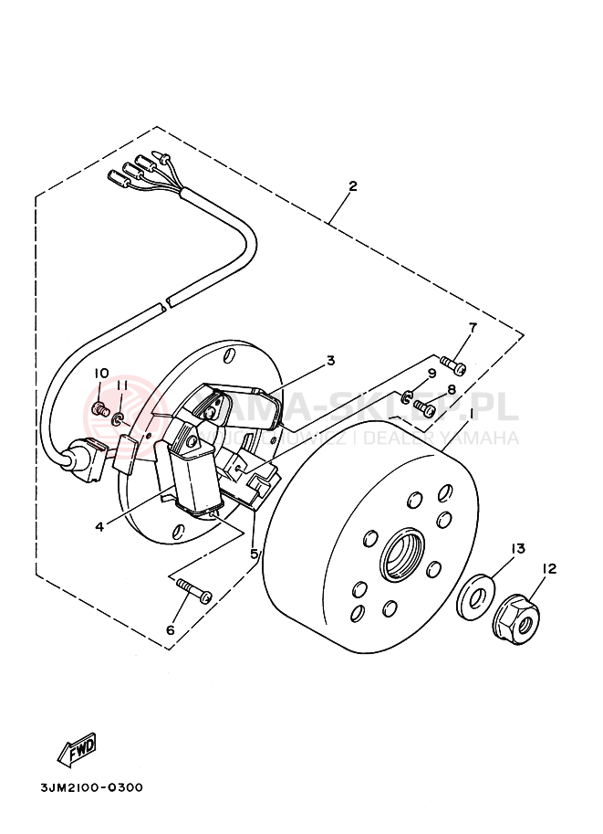 Schemat "prądnica" do Yamaha BLASTER
