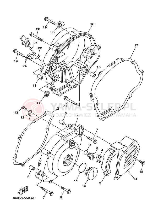 Schemat "Pokrywa silnika" do Yamaha TT-R125LWE