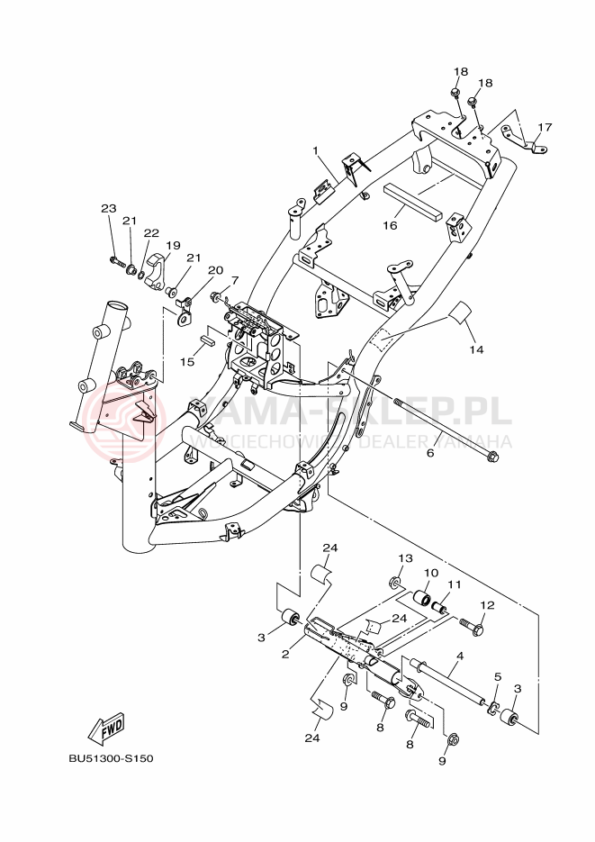 Schemat "rama" do Yamaha TRICITY 125