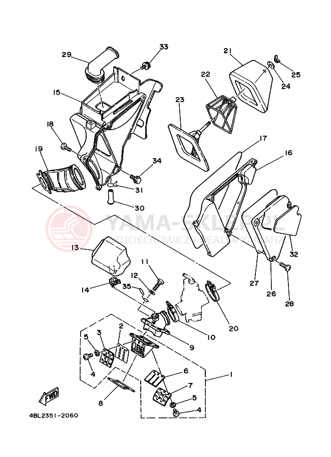 Schemat "Wtrysk paliwa" do Yamaha DT125RE