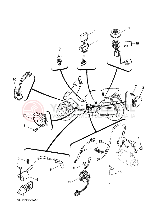 Schemat "układ elektryczny" do Yamaha THUNDER