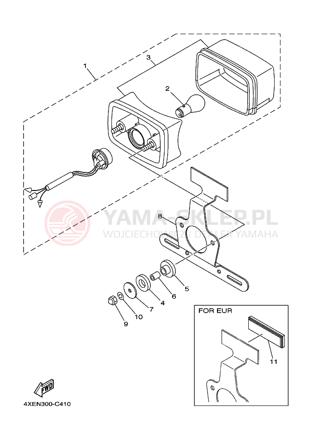 Schemat "lampa tył" do Yamaha BEAR TRACKER
