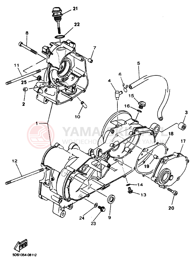 Schemat "Obudowa silnika" do Yamaha SKYLINER 125