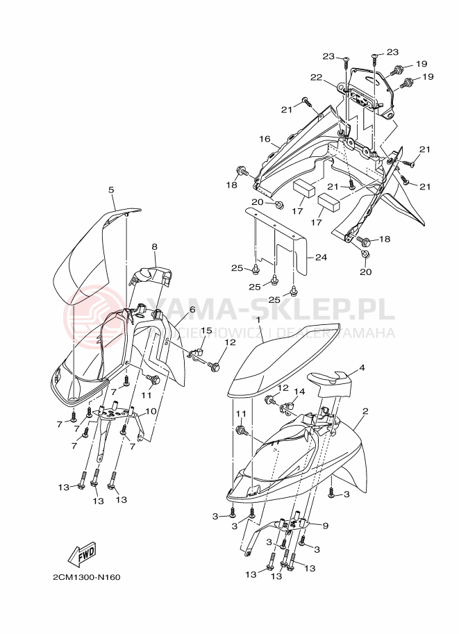 Schemat "błotnik" do Yamaha TRICITY