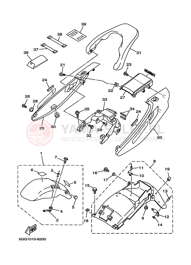 Schemat "błotnik" do Yamaha TDM850
