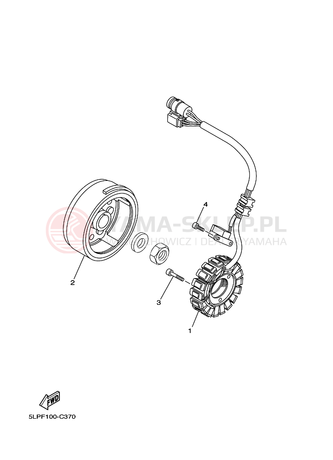 Schemat "prądnica" do Yamaha YFM660RS